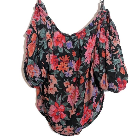 Kimchi Blue Floral Off Shoulder Crop Top S - Picture 3 of 4